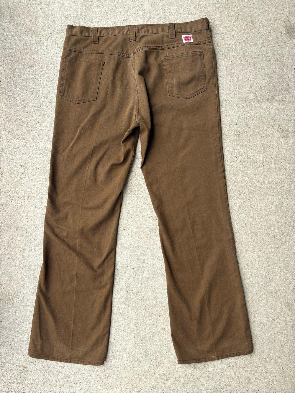 Vintage 70s GWG Kings Brown Twill Wide Leg Work Pants - Made in Canada 38x31.5
